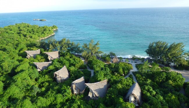 Bungalows auf Chumbe Island