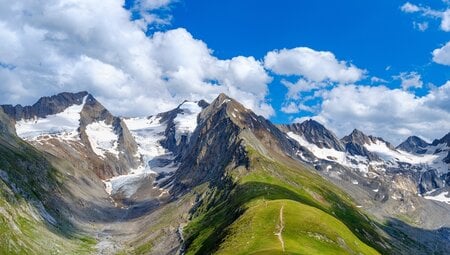 Gaisbergtal und Rootmoostal mit Gletscher