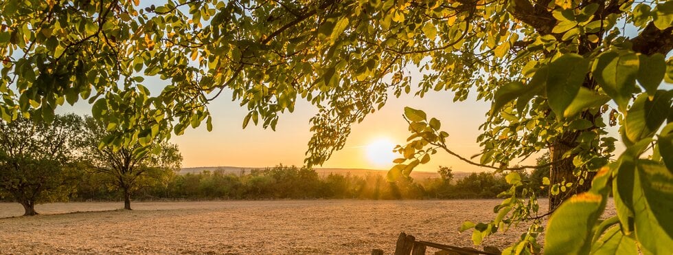 Landschaft in Query, Sonnenuntergang