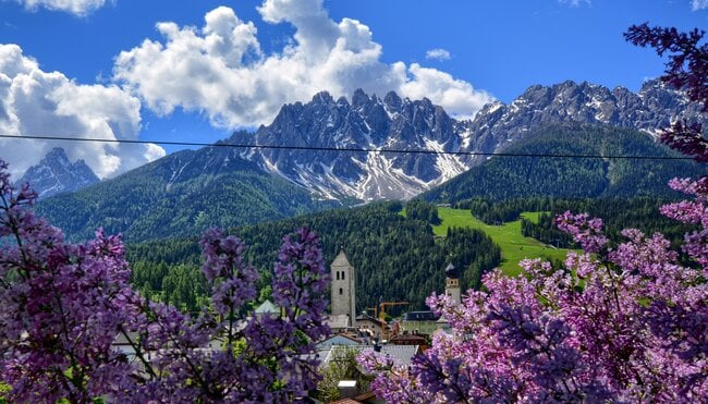 Blick auf die Berge in Innichen im Pustertal