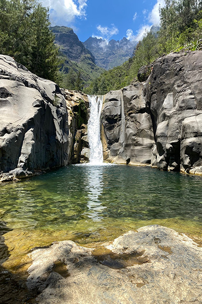 Wasserfall und Gumpen Cascade du Bassin Alfred auf La Réunion