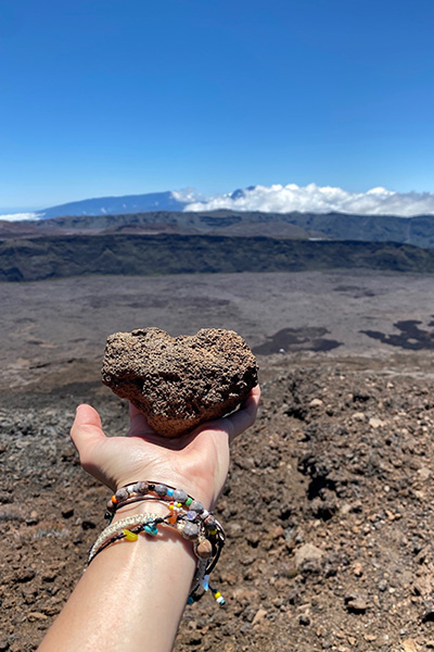 Kraterstein in Herzform auf La Réunion