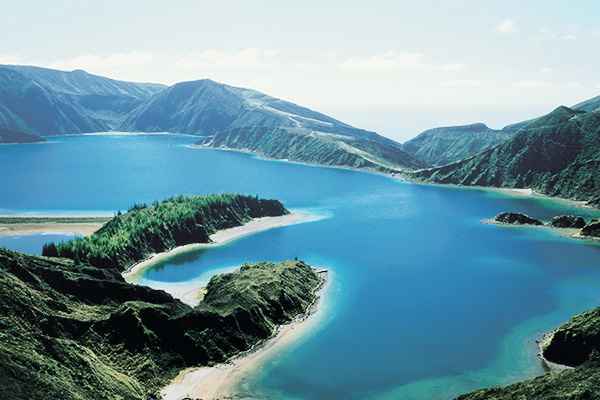 Blick über die Küste von Sao Miguel, Azoren, Portugal