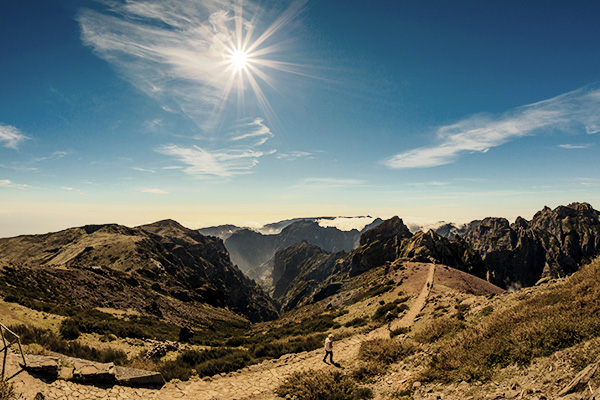 Pico Ruivo im Sonnenschein